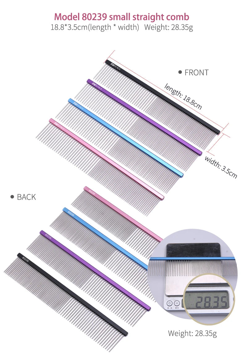 Fenice Metal Comb for Dogs Stainless Steel Pet Dog Cat Pin Comb Hair Brush Hairbrush Flea Comb Pets Acessorios Pet Grooming