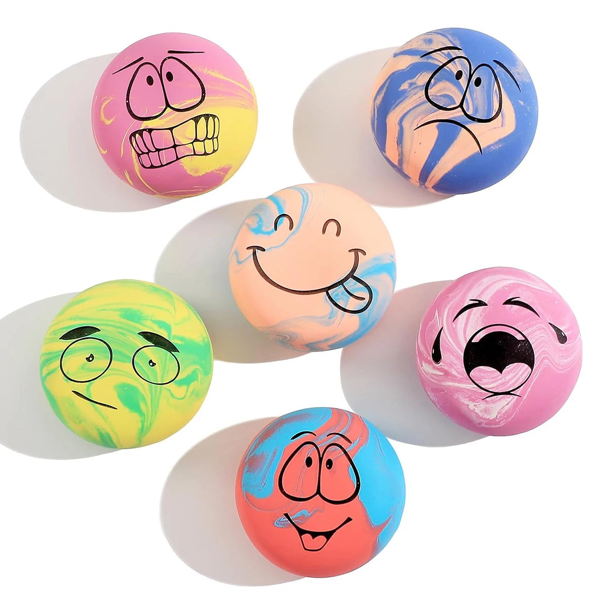 SCGK 6PCS Dog Toys Squeaker Latex Bouncy Ball Squeaky Rubber Dog Toy for Dog Small Dogs Interactive Pet Supplies Dog Accessories