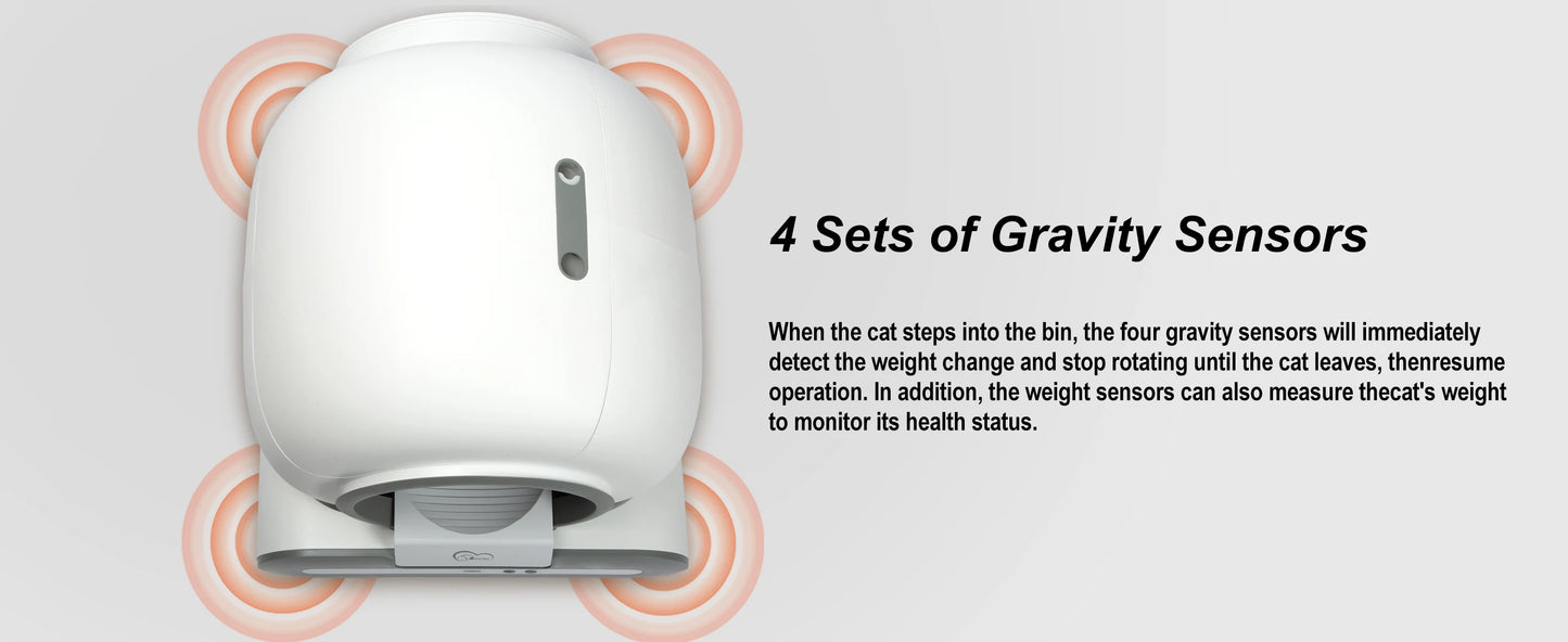 DOEL 65L Self-Cleaning Cat Litter Box App Control, ONLY Supports 2.4G WiFi w/Litter Mat&Trash Bags, Fit for Tofu & Mixed Litter
