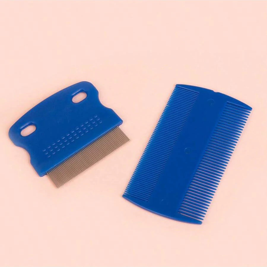 4 Pack Flea Lice Comb, Stainless Steel Dog Cat Grooming Combs with Rounded Teeth, Double Sided Professional Pet Tear Stain Remover