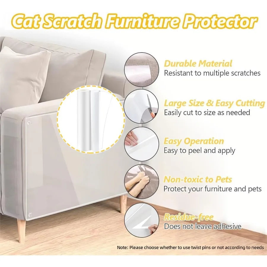 236 x 12 Inch Couch Protector from Cat Claws and Dog Scratching Furniture Covers for Pets Wall and Door Protection Durable Pet-