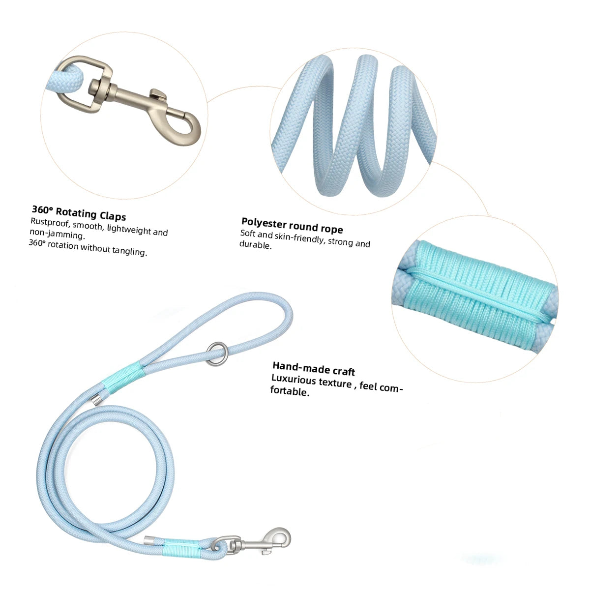 Pet Dog Leashes New Dog Walking Outdoor Multi Colors Choose Blue Pink And Purple For Small Medium and Large Dog Nylon Rope