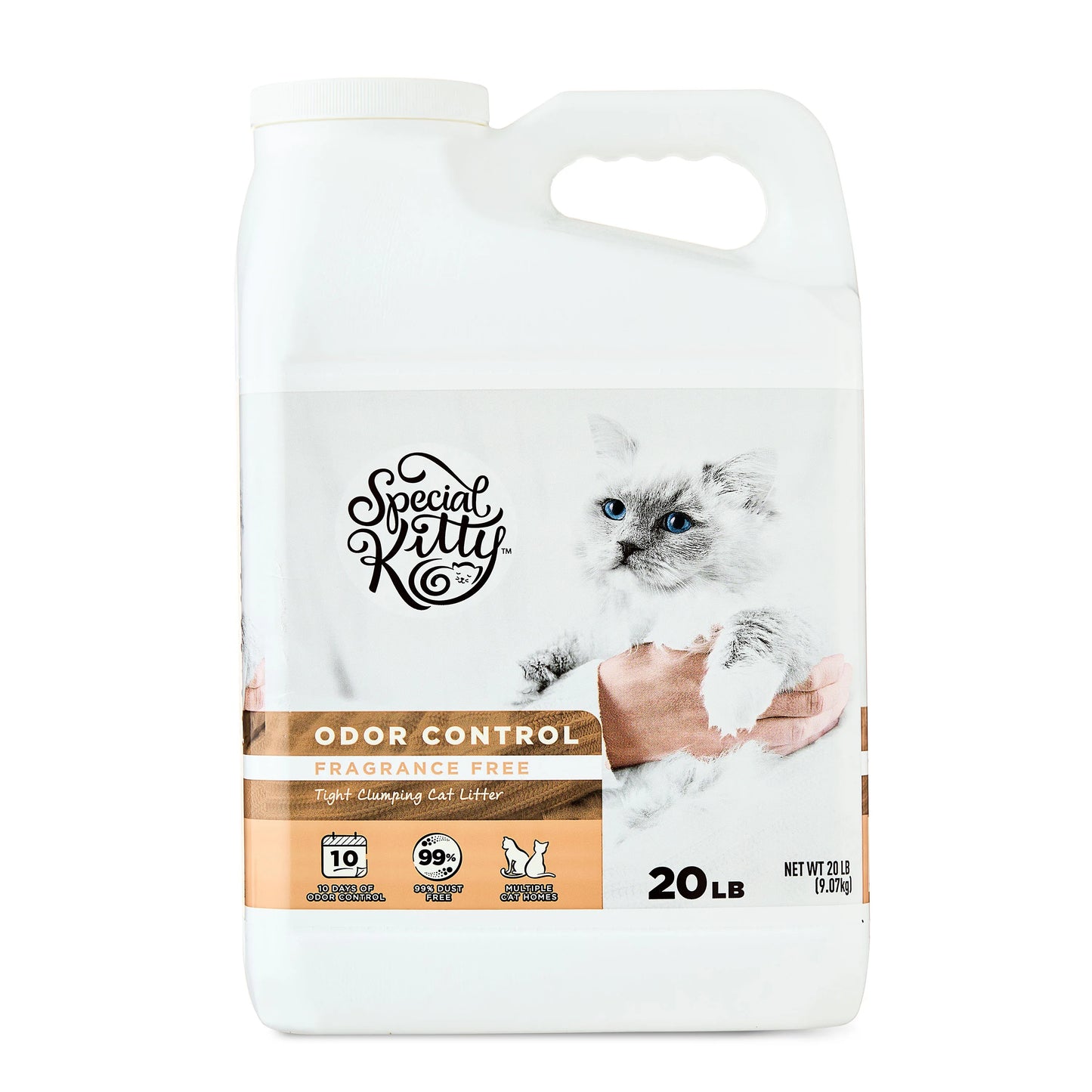 4-pack unscented clumping clay cat litter in 20 lb jugs