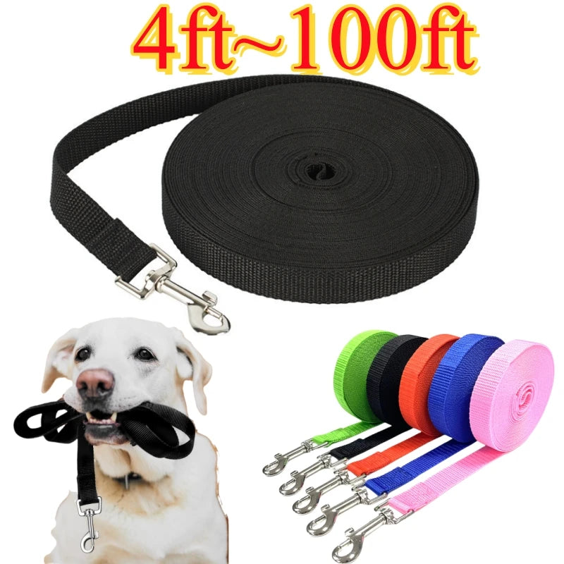 4ft-100ft Nylon Dog Leash Long Leash for Dogs Pet Shop Outdoor Training Extended Control Dog Leashes Pet Accessories All Dogs