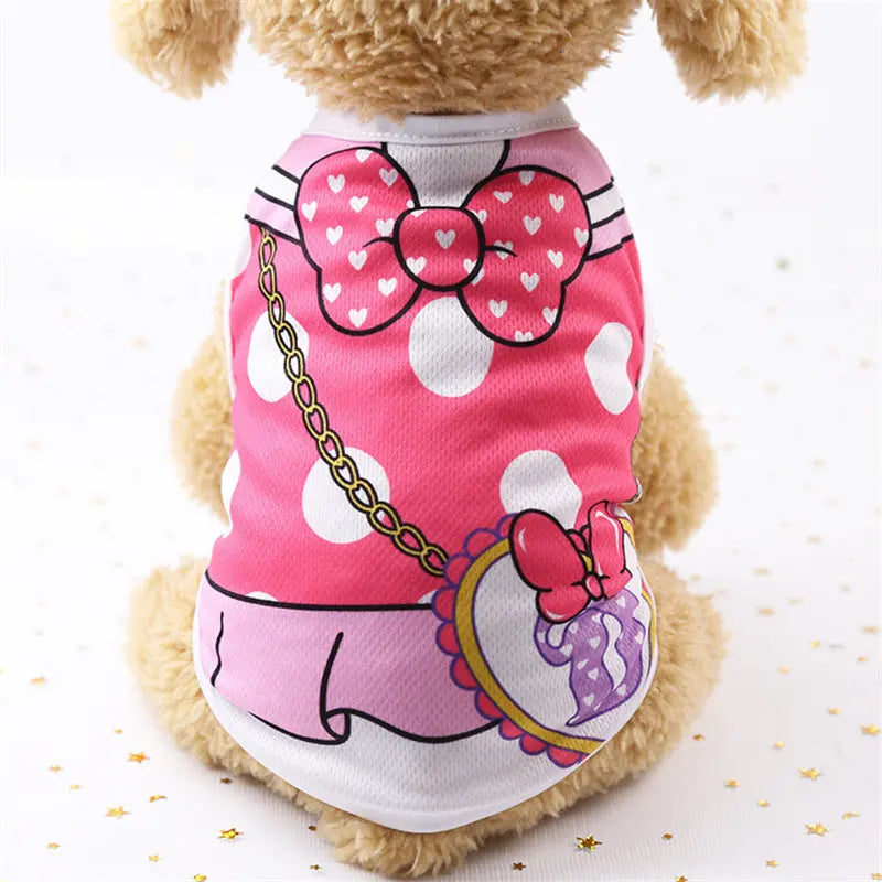 Cartoon Clothing Shirt Casual T-Shirt for Small Pet Supplies Puppy Dogs Soft Vests Summer Pet Dog Clothes