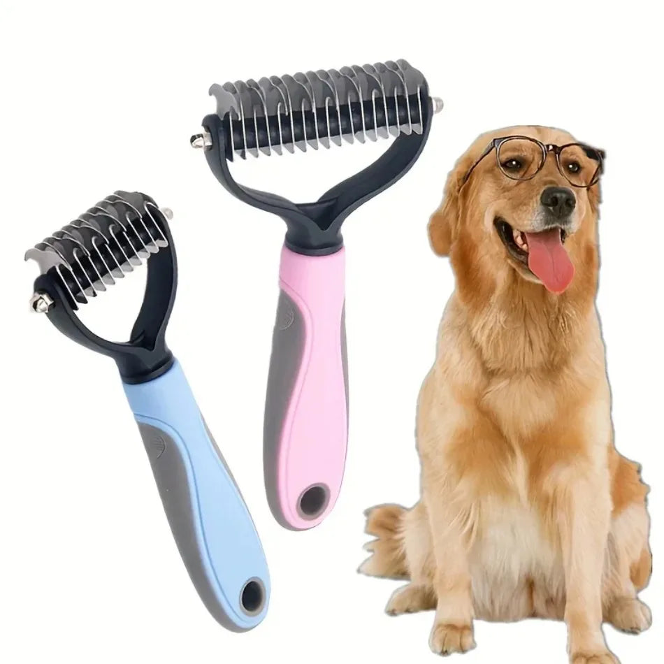 Double Sided Stainless Steel Pet Grooming Brush Dog Cat Hair Remover Comb Tangle Removal Pet Supplies