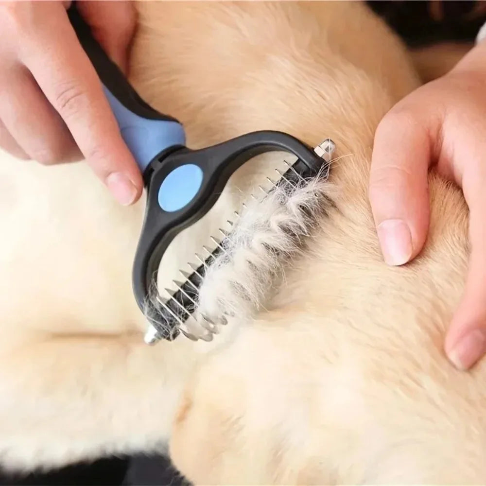 Double Sided Stainless Steel Pet Grooming Brush Dog Cat Hair Remover Comb Tangle Removal Pet Supplies