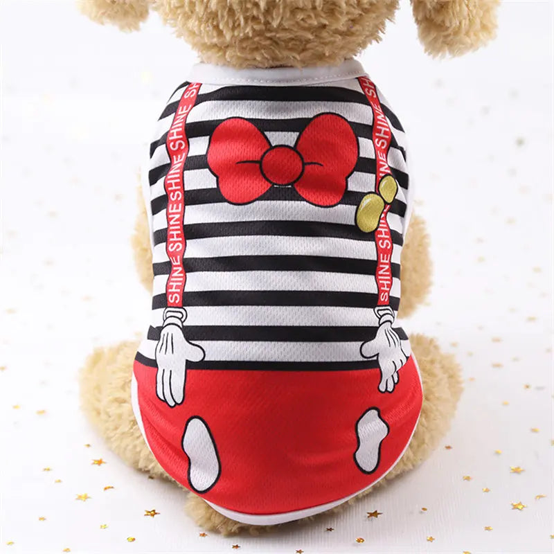 Cartoon Clothing Shirt Casual T-Shirt for Small Pet Supplies Puppy Dogs Soft Vests Summer Pet Dog Clothes