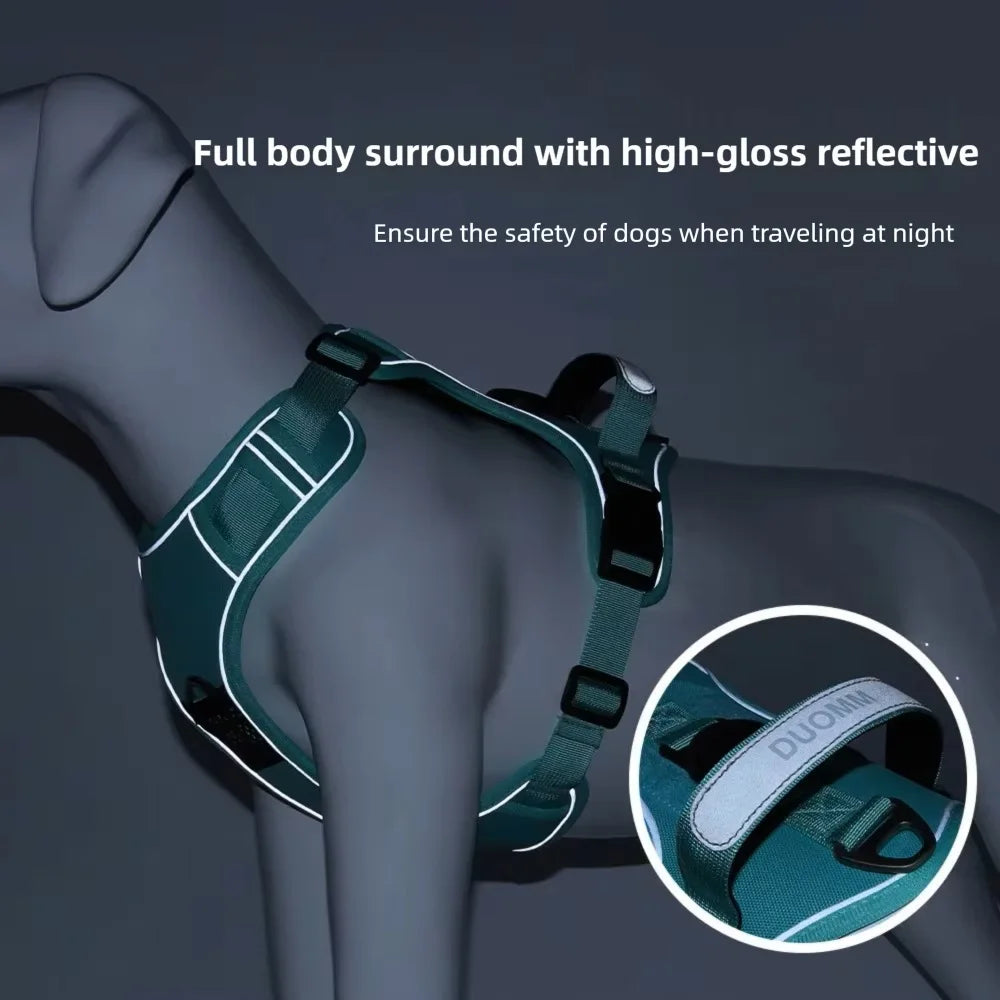 Anti Pull Dog Harness for Large Medium Dogs Reflective Escape Proof Tracker Chest Strap Breathable Adjustable Pet Supplies