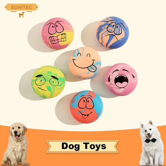 SCGK 6PCS Dog Toys Squeaker Latex Bouncy Ball Squeaky Rubber Dog Toy for Dog Small Dogs Interactive Pet Supplies Dog Accessories