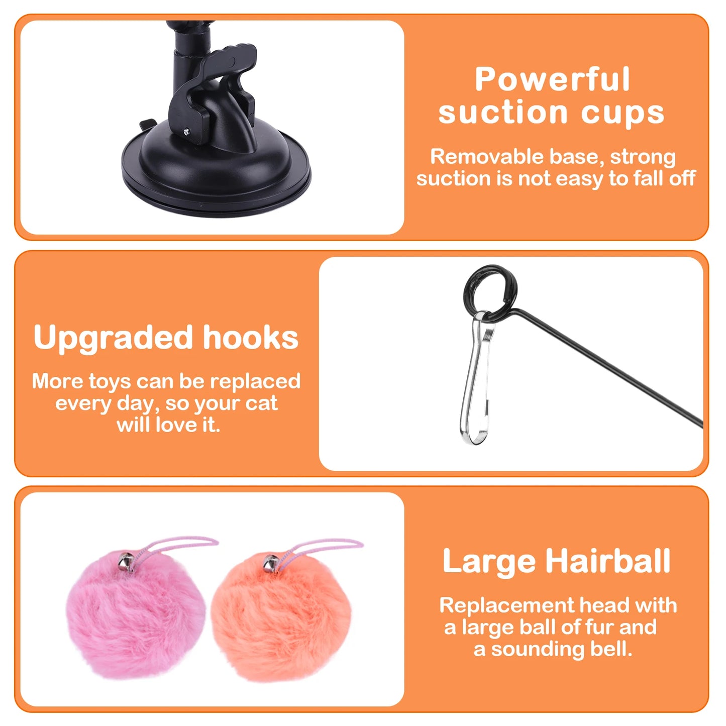 Pet Cat Toy Set Teaser Stick Set Multifunction Interactive Cat Toy Handfree Cat Toy Stick for Cat Training Playing Accessories
