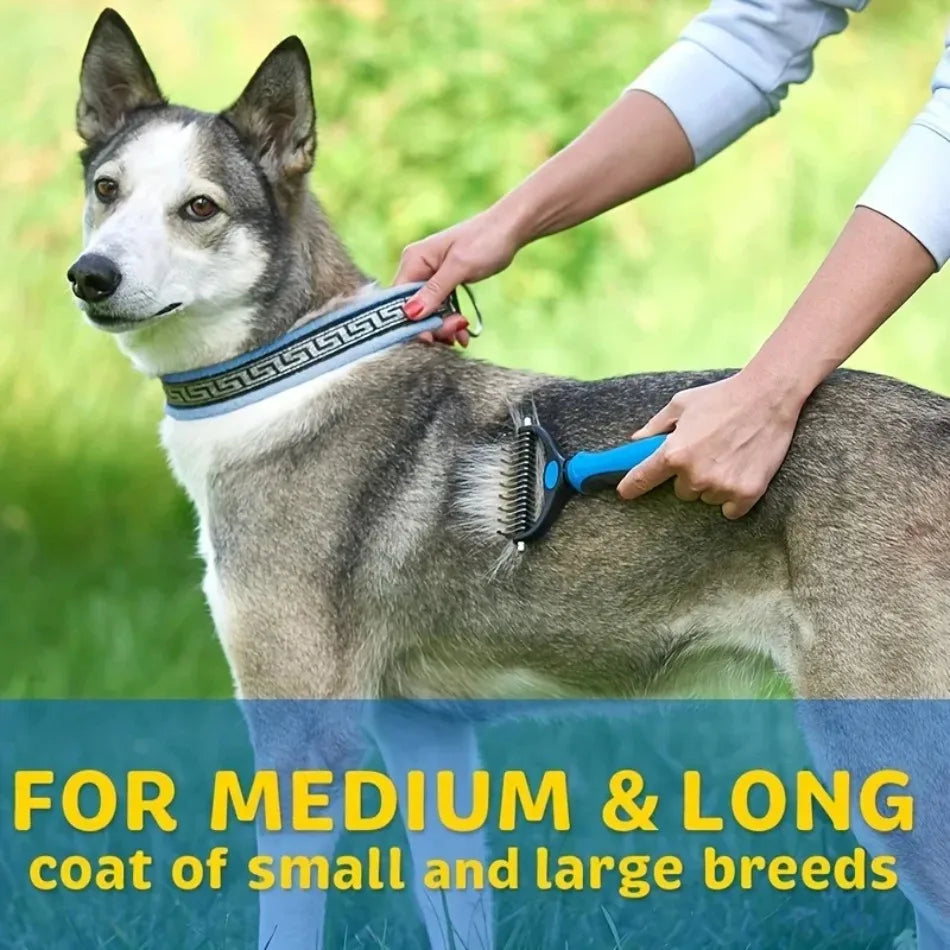 Double Sided Stainless Steel Pet Grooming Brush Dog Cat Hair Remover Comb Tangle Removal Pet Supplies