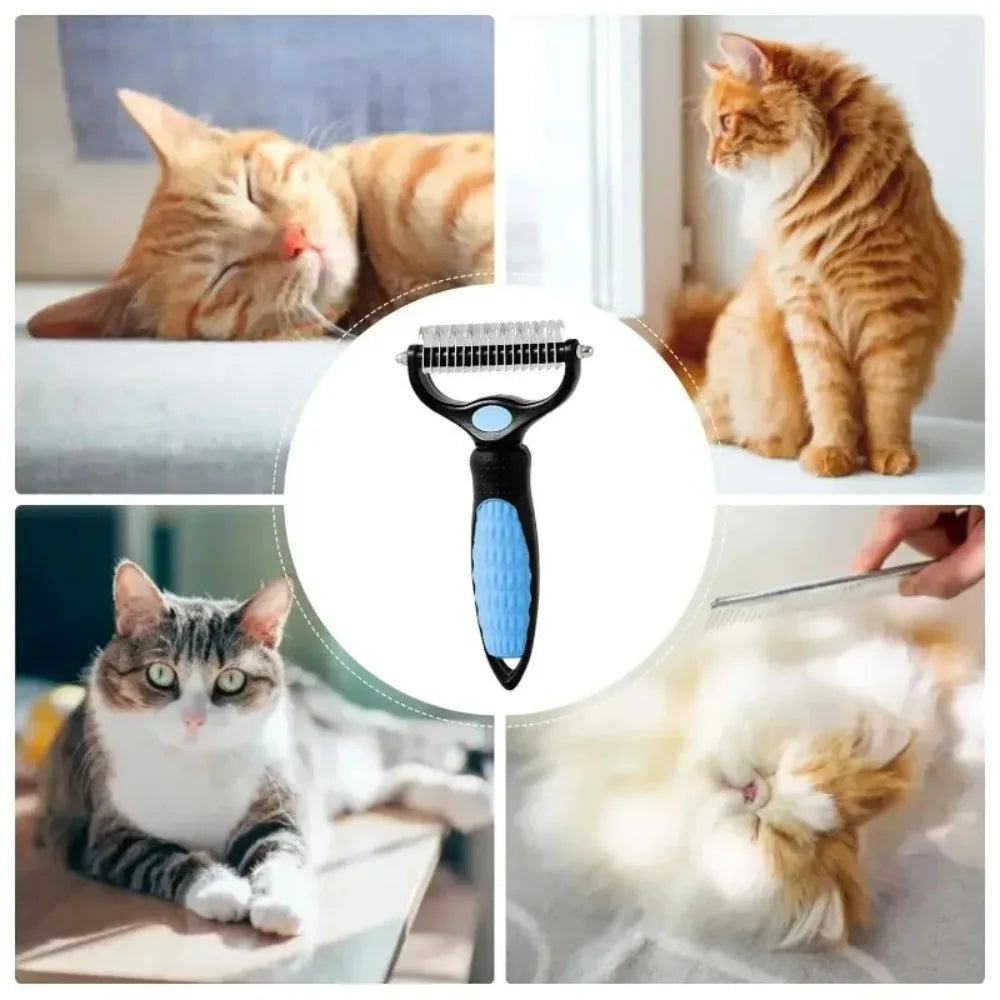 Double Sided Stainless Steel Pet Grooming Brush Dog Cat Hair Remover Comb Tangle Removal Pet Supplies