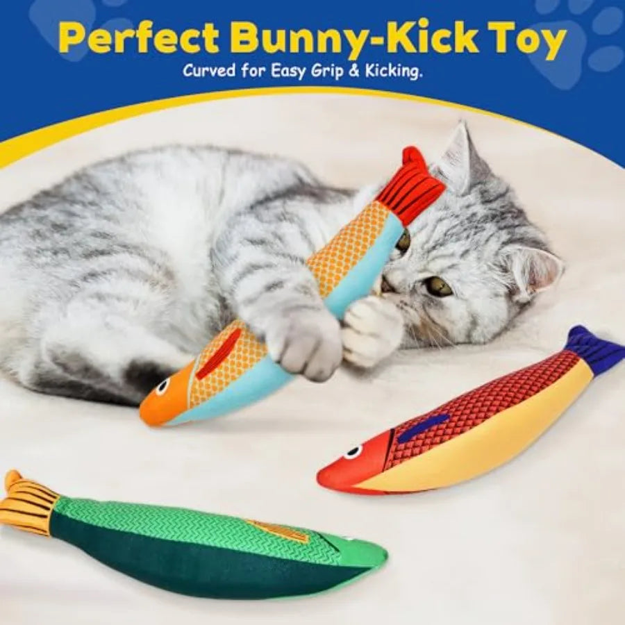 Interactive Catnip Toys for Indoor Cats Soft Durable with Rattle Sound Chew Toy for All Breeds 3 Pack Saury