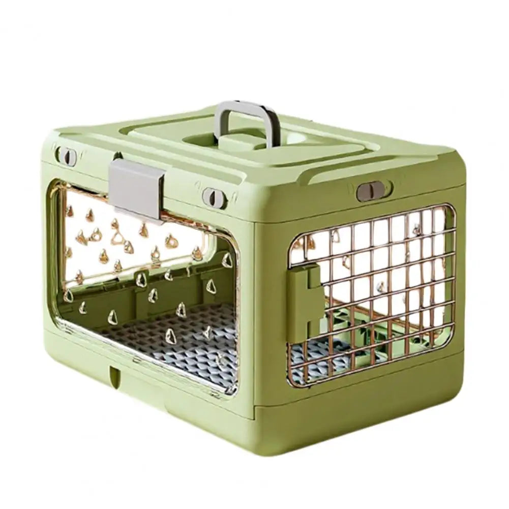 2 in 1 Collapsible Pet Travel Carrier Foldable Hard Plastic Cat Dog Kennel with Urine Pad for Outdoor Travel